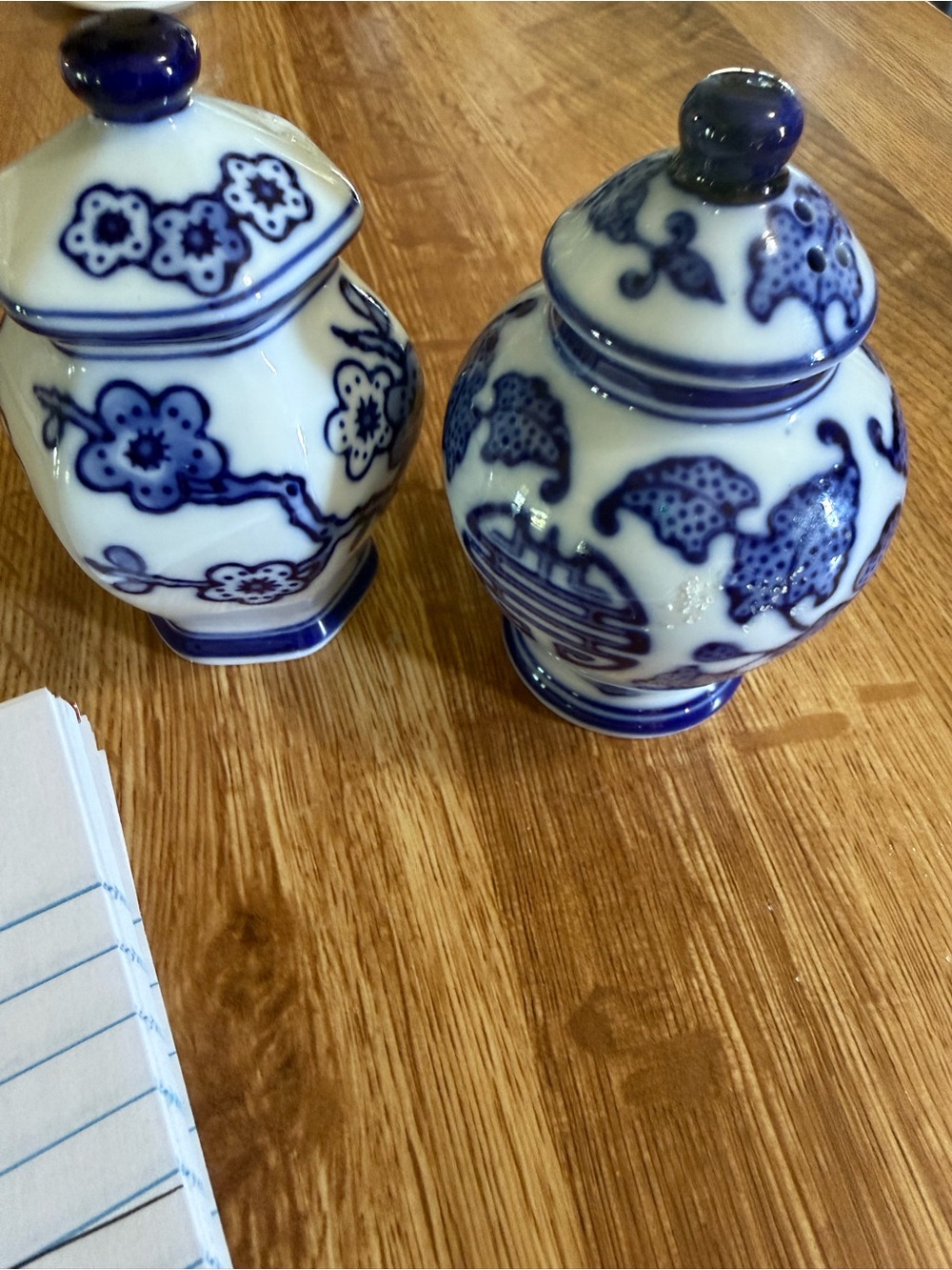 Blue and White Porcelain Ginger Jar Set